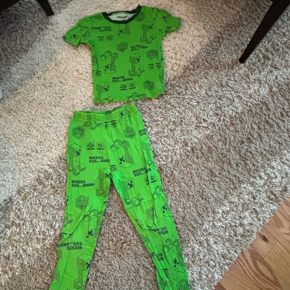 Vibrant Green Kids Pajama Set